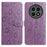 For OnePlus 13 Leather Case Daisy Imprint Wallet Stand Phone Protective Cover - Light Purple - 1