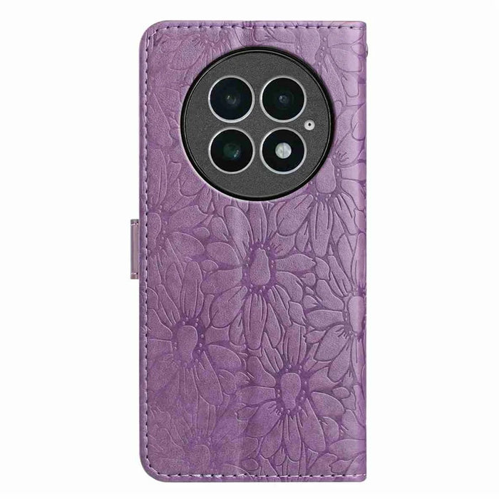 For OnePlus 13 Leather Case Daisy Imprint Wallet Stand Phone Protective Cover - Light Purple - 6