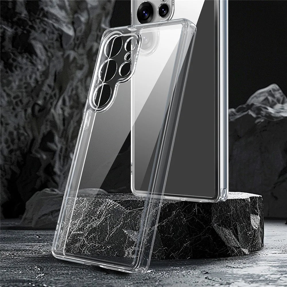 For Samsung Galaxy S25 Ultra Case TPU + Acrylic Phone Back Cover Anti Yellowing - Transparent - 2