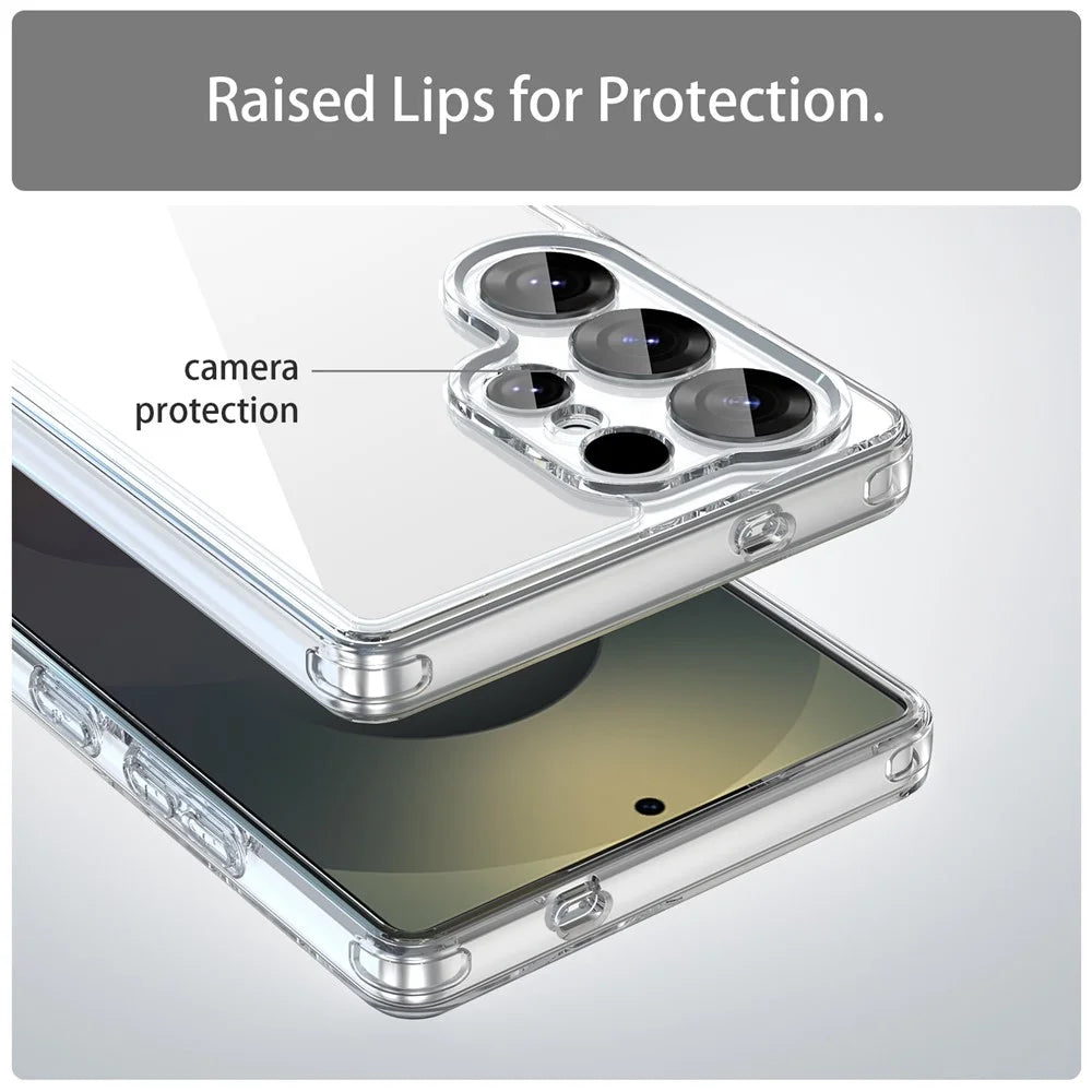 For Samsung Galaxy S25 Ultra Case TPU + Acrylic Phone Back Cover Anti Yellowing - Transparent - 7