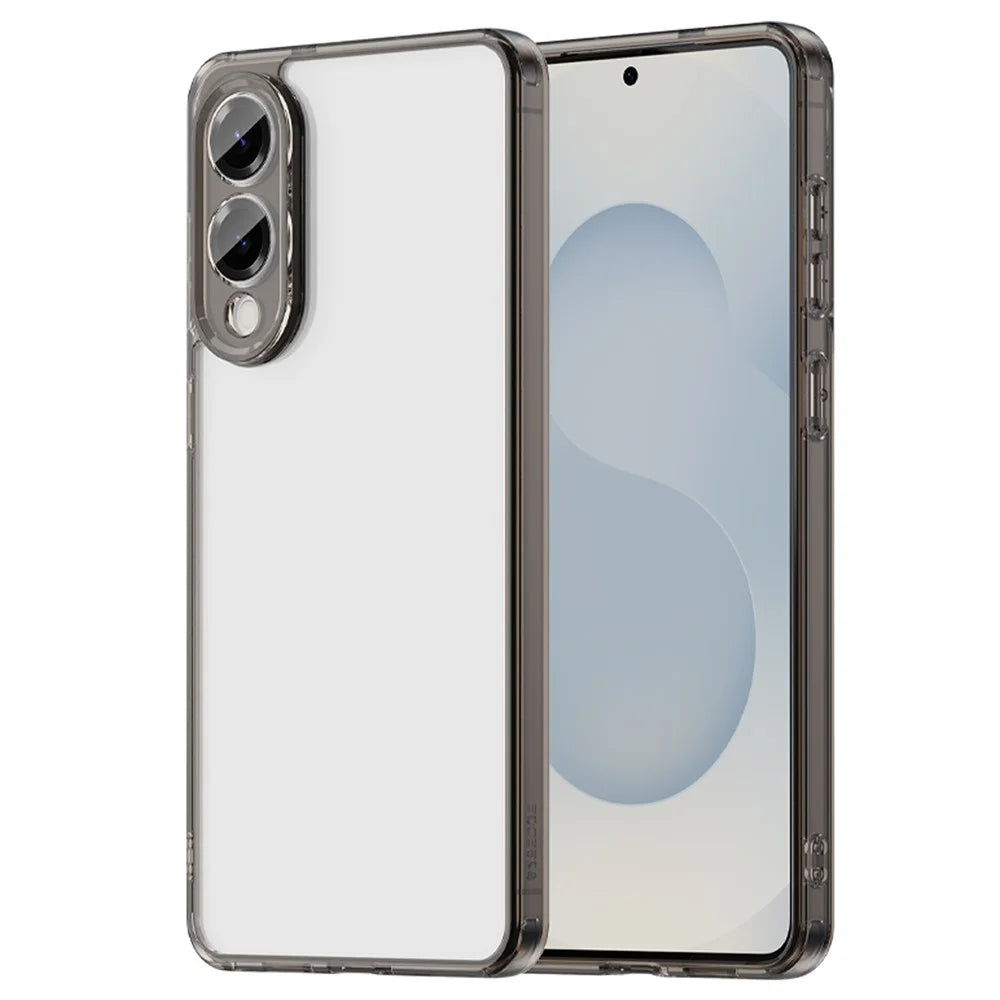 For Samsung Galaxy S25 Edge Case TPU + Acrylic Phone Back Cover Anti Yellowing - Black - 1