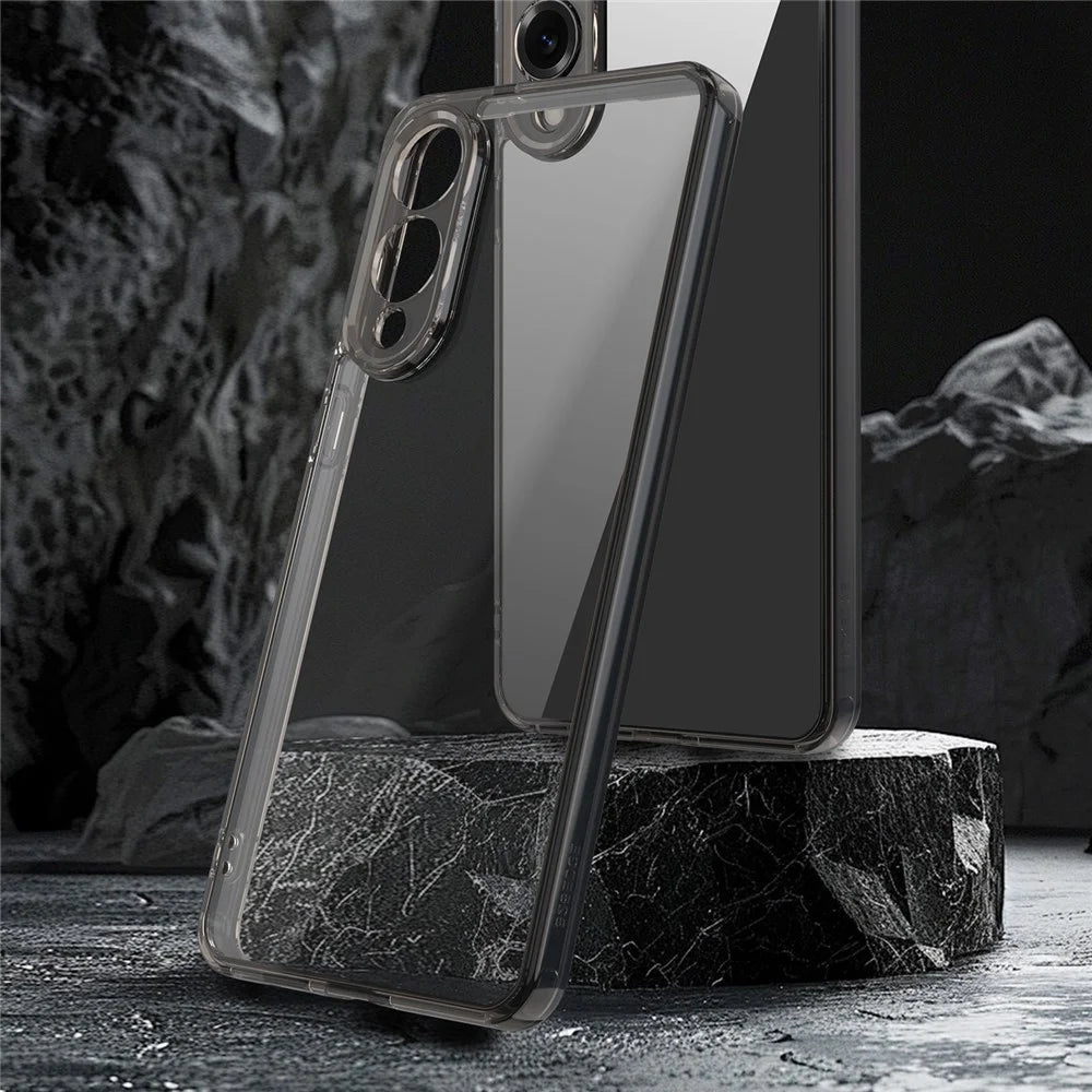 For Samsung Galaxy S25 Edge Case TPU + Acrylic Phone Back Cover Anti Yellowing - Black - 2