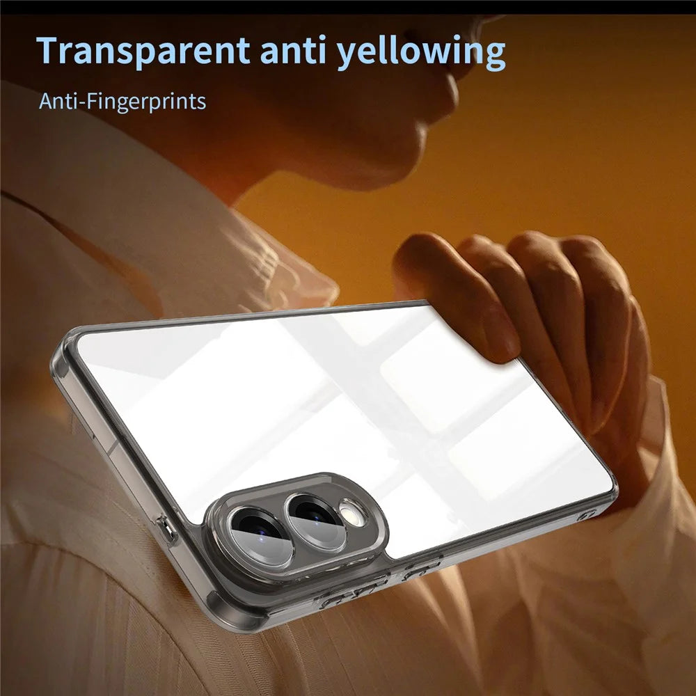 For Samsung Galaxy S25 Edge Case TPU + Acrylic Phone Back Cover Anti Yellowing - Black - 3