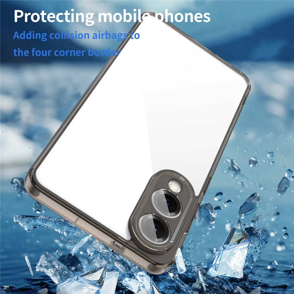 For Samsung Galaxy S25 Edge Case TPU + Acrylic Phone Back Cover Anti Yellowing - Black - 5