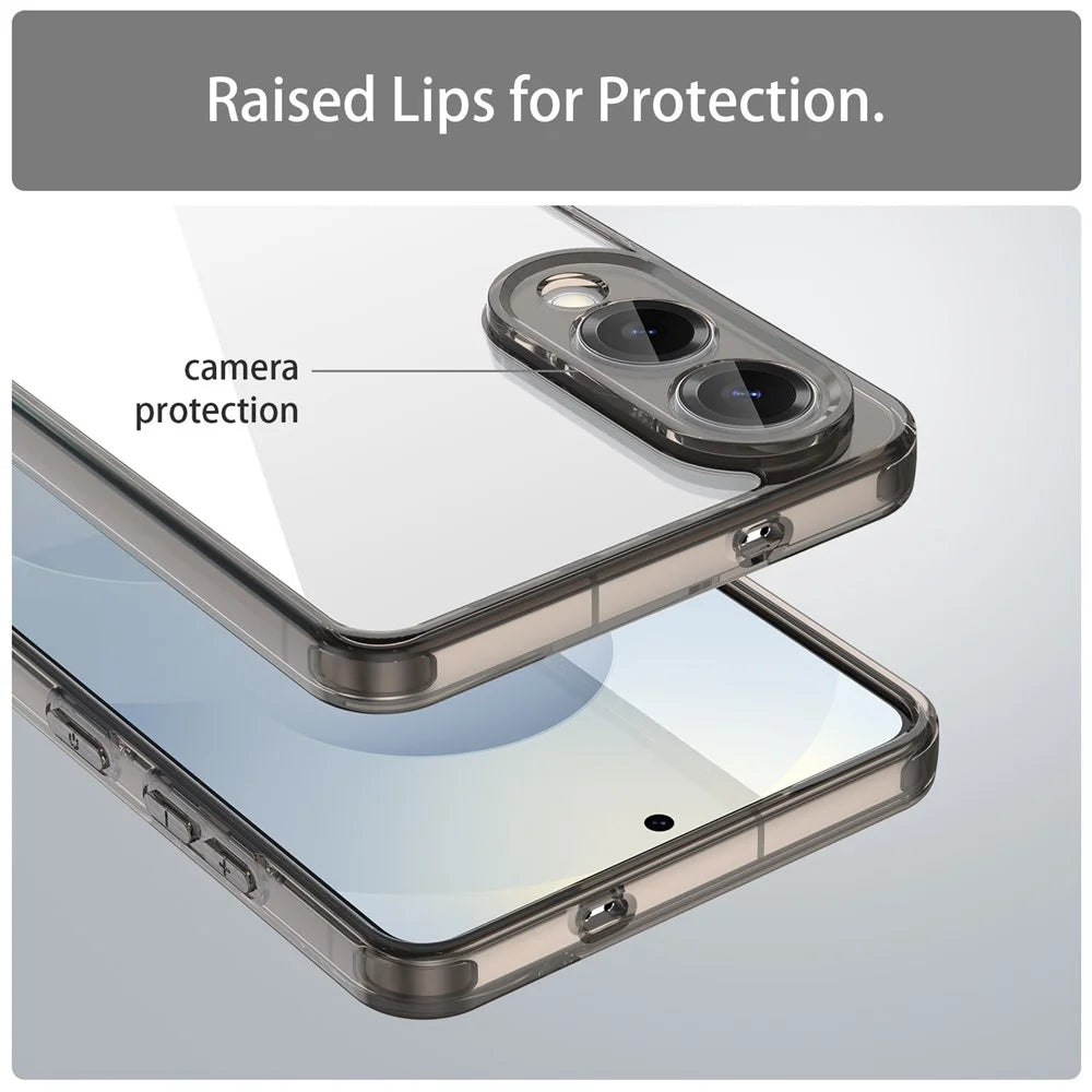 For Samsung Galaxy S25 Edge Case TPU + Acrylic Phone Back Cover Anti Yellowing - Black - 7