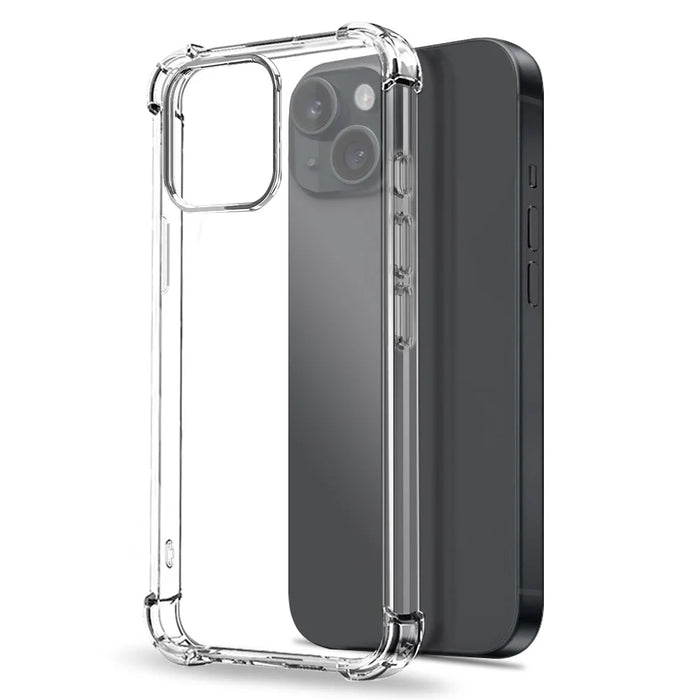 NORTHJO For iPhone 15 Plus Clear Phone Case Four Corner Shockproof TPU Cover with Tempered Glass - 2