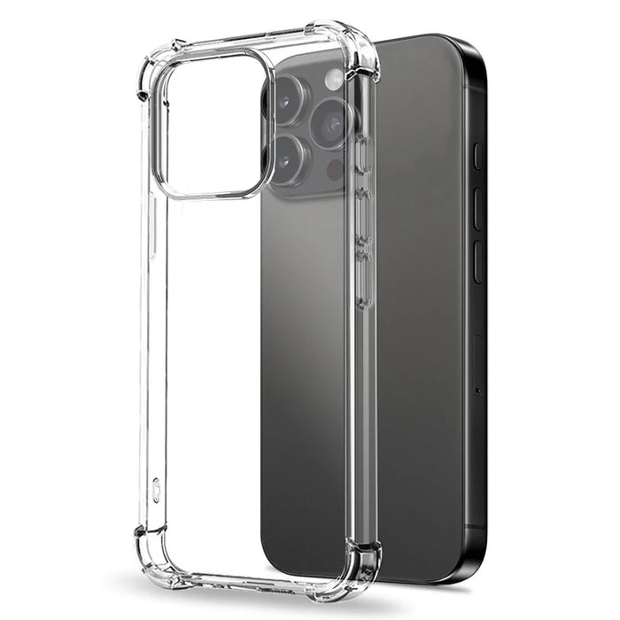 NORTHJO For iPhone 15 Pro Max Clear Phone Case Four Corner Shockproof TPU Cover with Tempered Glass - 2