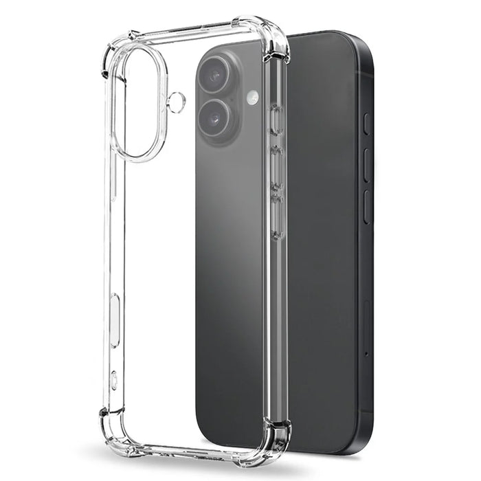 NORTHJO For iPhone 16 Clear Phone Case Four Corner Shockproof TPU Cover with Tempered Glass - 2