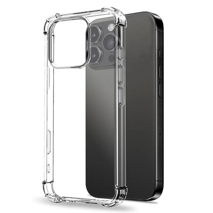 NORTHJO For iPhone 16 Pro Clear Phone Case Four Corner Shockproof TPU Cover with Tempered Glass - 2