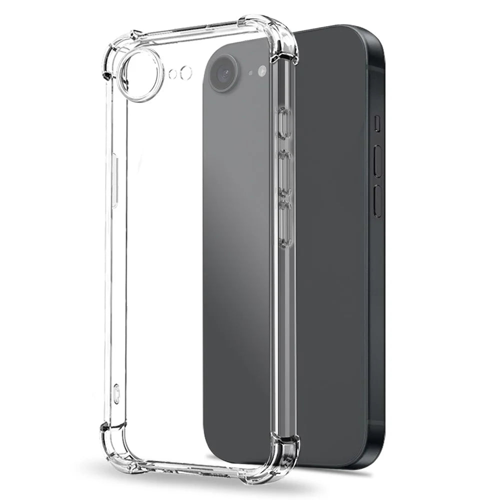 NORTHJO For iPhone 17e / 16e Clear Phone Case Four Corner Shockproof TPU Cover with Tempered Glass - 2
