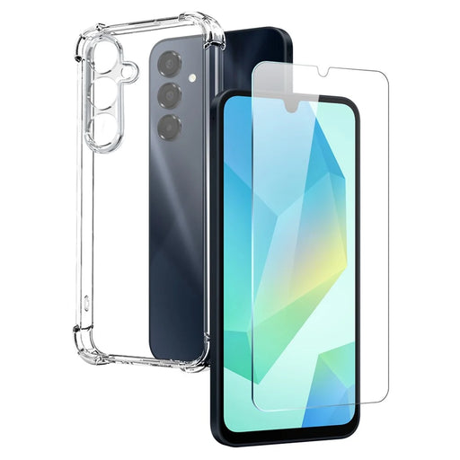 NORTHJO For Samsung Galaxy A16 4G  /  5G Clear Phone Case Four Corner Shockproof TPU Cover with Tempered Glass - 1