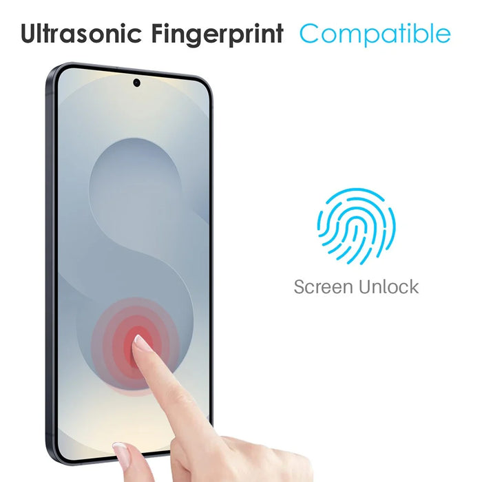 NORTHJO For Samsung Galaxy S25+ Clear Case Shockproof TPU Cover with Tempered Glass Support Fingerprint Unlock - 4