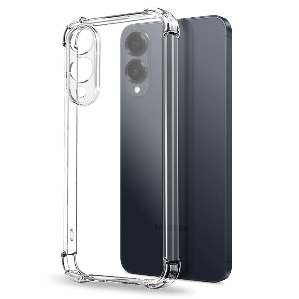 NORTHJO For Samsung Galaxy S25 Edge Clear Case Shockproof TPU Cover with Tempered Glass Support Fingerprint Unlock - 2