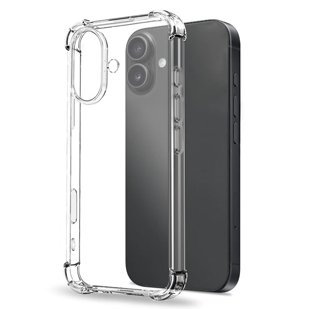 NORTHJO For iPhone 16 Plus Clear Case Shockproof TPU Cover with Tempered Glass and Camera Lens Film - 2