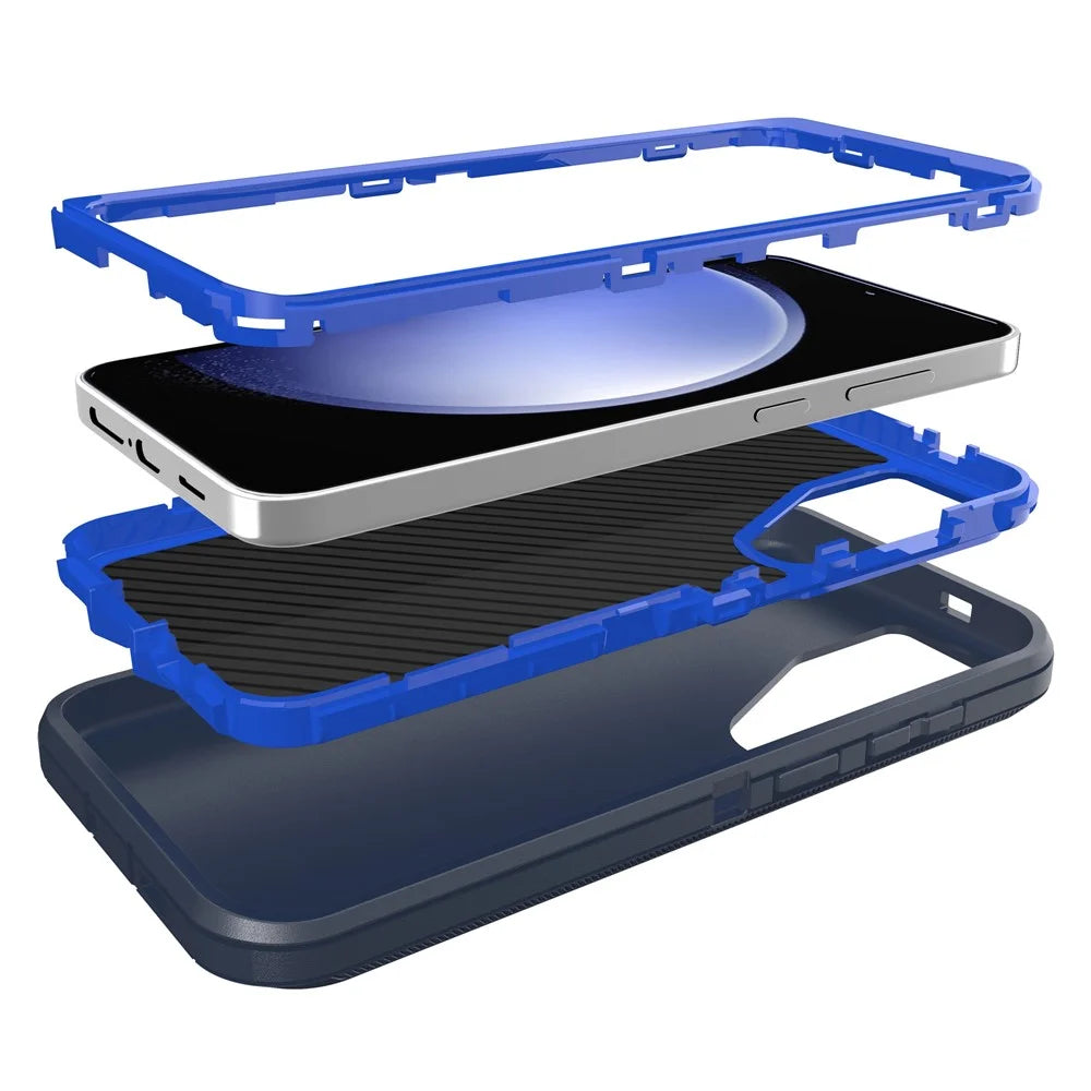 For Samsung Galaxy S25+ Case 3 in 1 Detachable Shockproof Anti Slip TPU + PC Phone Back Cover - Dark Blue  /  Sapphire - 3