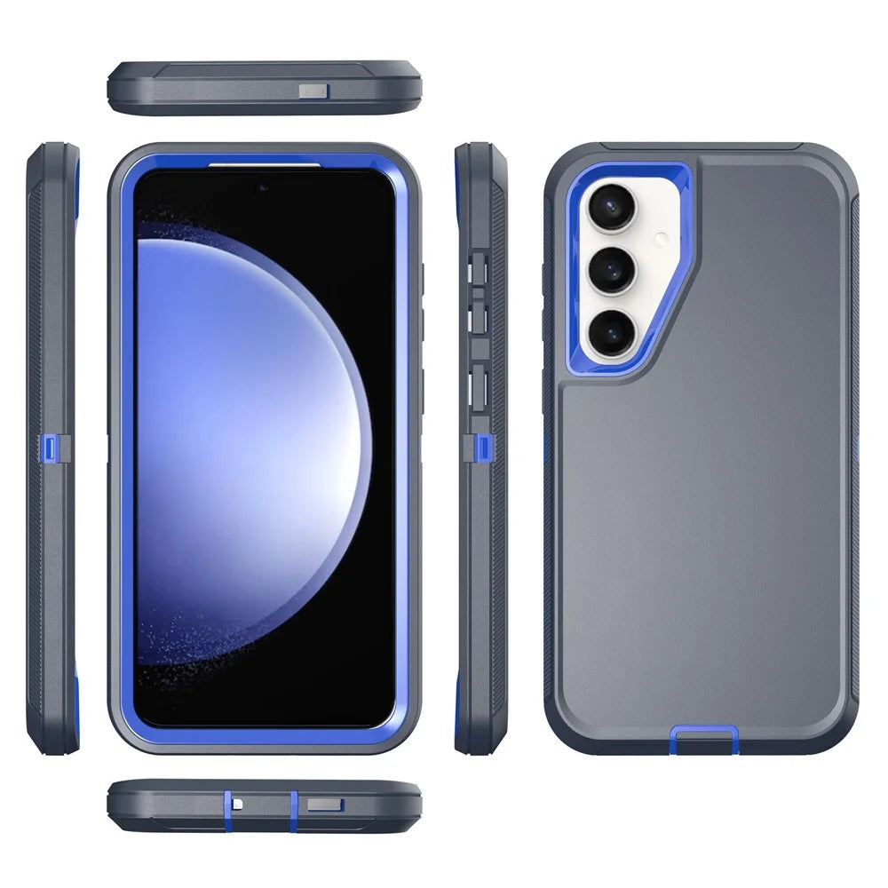 For Samsung Galaxy S25+ Case 3 in 1 Detachable Shockproof Anti Slip TPU + PC Phone Back Cover - Dark Blue  /  Sapphire - 4