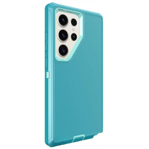 For Samsung Galaxy S24 Ultra Case 3 in 1 Detachable Shockproof Anti Slip TPU + PC Phone Back Cover - Light Green  /  Blue Green - 1