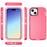 For iPhone 15 Case 3 in 1 Detachable Shockproof Anti Slip TPU + PC Phone Back Cover - White  /  Rose - 3