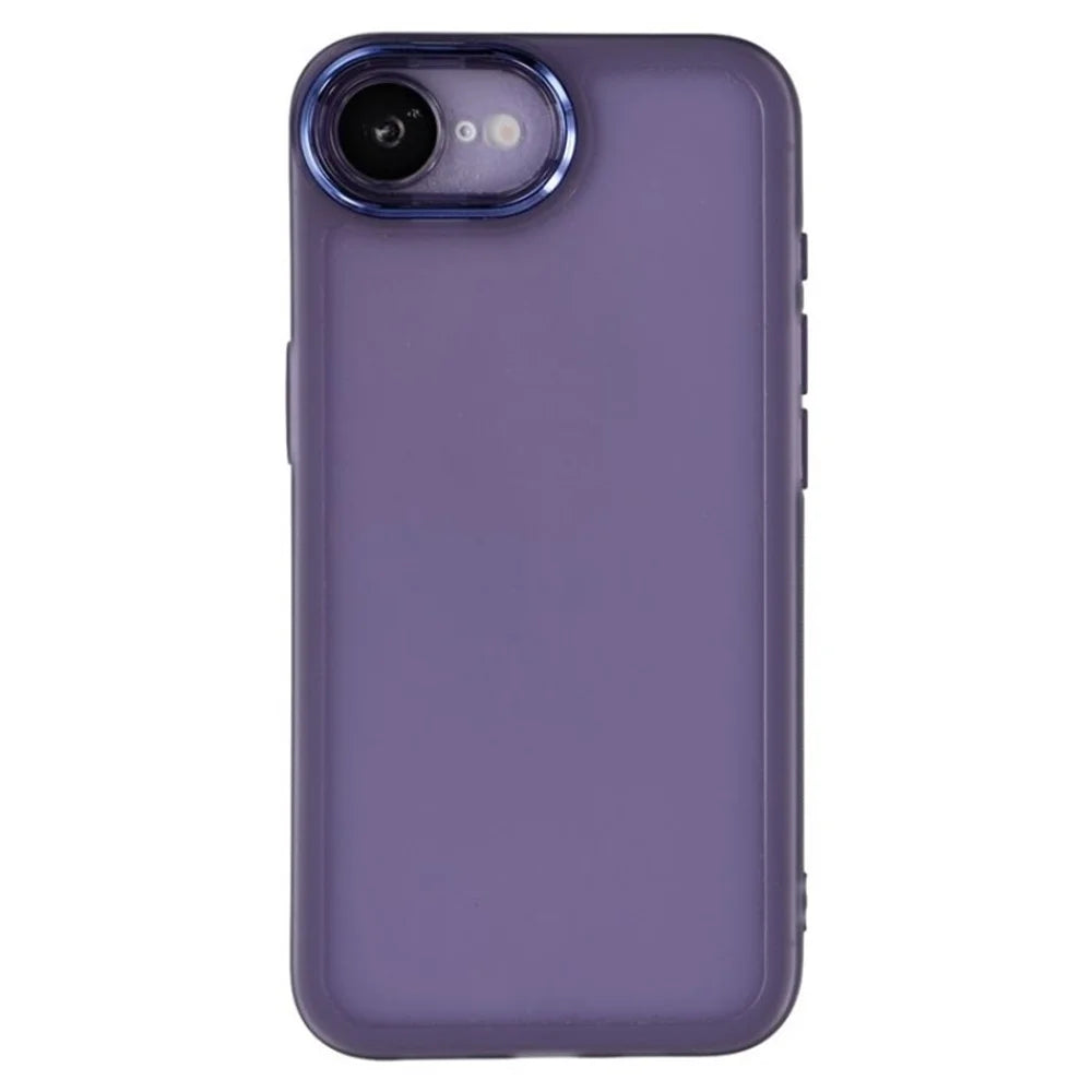WANLONFENG For iPhone 17e / 16e TPU Case  DKSM Series Electroplated Frame Back Cover with Tempered Glass - Purple - 4