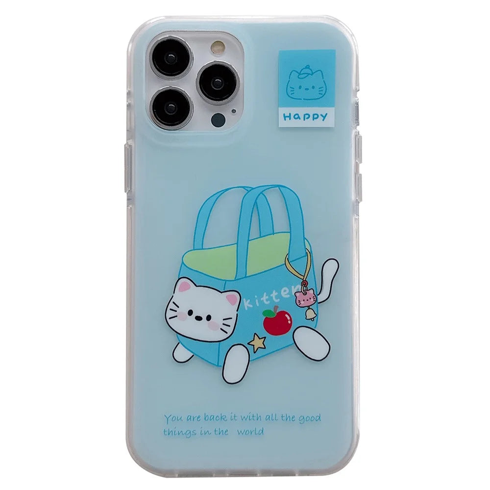 For iPhone 16 Pro Max Case Double Sided IMD Handbag Cat Acrylic + TPU Shockproof Phone Cover - 1