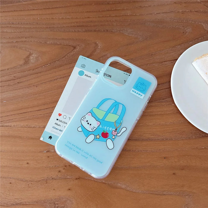 For iPhone 16 Pro Max Case Double Sided IMD Handbag Cat Acrylic + TPU Shockproof Phone Cover - 2