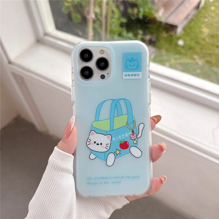 For iPhone 16 Pro Max Case Double Sided IMD Handbag Cat Acrylic + TPU Shockproof Phone Cover - 3