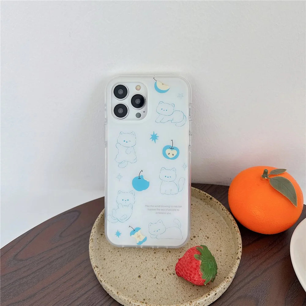 For iPhone 16 Pro Max Case Double-Sided IMD Apples and Cats Acrylic + TPU Shockproof Phone Cover - 2