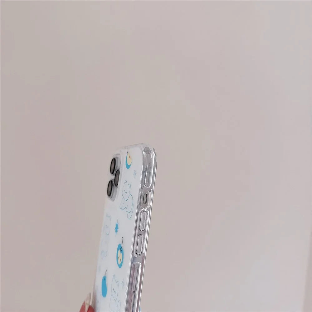 For iPhone 16 Pro Max Case Double-Sided IMD Apples and Cats Acrylic + TPU Shockproof Phone Cover - 5