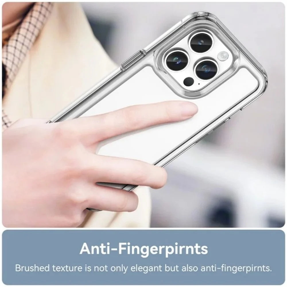 WANLONFENG For iPhone 13 Pro 6.1 inch Case  MF Series TPU Acrylic Clear Phone Cover with Tempered Glass Film - Transparent - 6