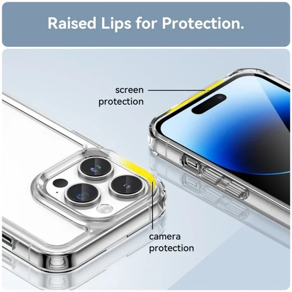 WANLONFENG For iPhone 13 Pro 6.1 inch Case  MF Series TPU Acrylic Clear Phone Cover with Tempered Glass Film - Transparent - 7
