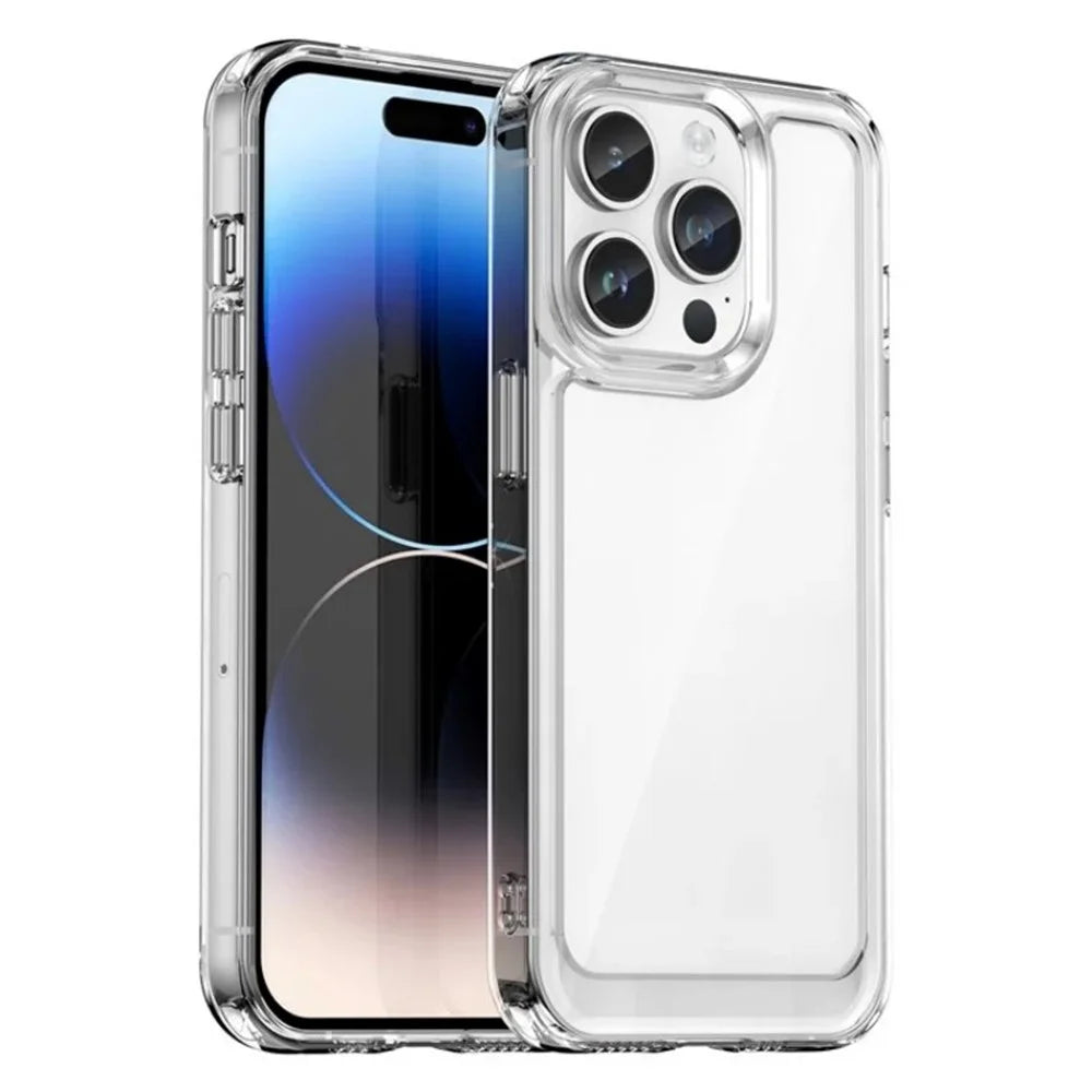 WANLONFENG For iPhone 13 Pro Max 6.7 inch Case  MF Series TPU Acrylic Clear Phone Cover with Tempered Glass Film - Transparent - 2