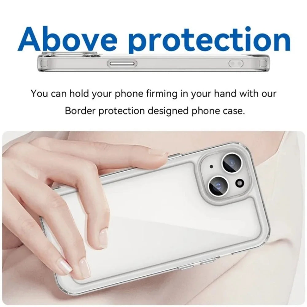WANLONFENG For iPhone 12 6.1 inch Case  MF Series TPU Acrylic Clear Phone Cover with Tempered Glass Film - Transparent - 5