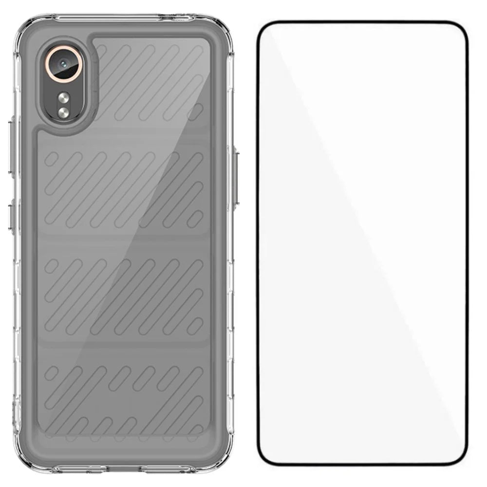 WANLONFENG For Samsung Galaxy Xcover7 Case  MF Series TPU Acrylic Clear Phone Cover with Tempered Glass Film - Transparent - 1