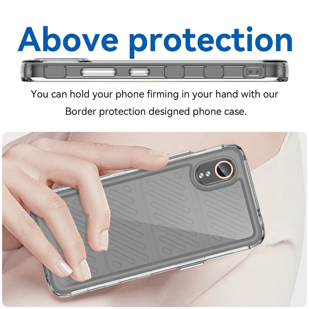 WANLONFENG For Samsung Galaxy Xcover7 Case  MF Series TPU Acrylic Clear Phone Cover with Tempered Glass Film - Transparent - 4