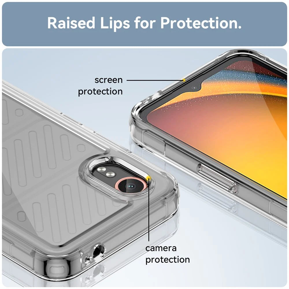 WANLONFENG For Samsung Galaxy Xcover7 Case  MF Series TPU Acrylic Clear Phone Cover with Tempered Glass Film - Transparent - 6