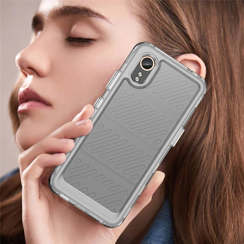 WANLONFENG For Samsung Galaxy Xcover7 Case  MF Series TPU Acrylic Clear Phone Cover with Tempered Glass Film - Transparent - 7