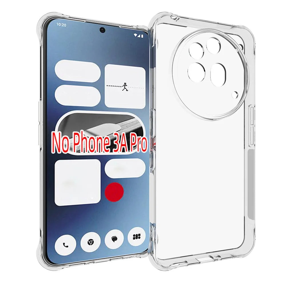 WANLONFENG For Nothing Phone (3a) Pro TPU Case  WL2 Series 2.0mm Phone Cover with 2Pcs Tempered Glass Films - Transparent - 2