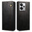 For Realme 14 5G Case Crazy Horse Texture Waxy Leather Wallet Stand Phone Cover - Black - 1