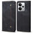 For Realme 14 5G Case Jeans Cloth Texture Anti-Scratch Leather Stand Phone Cover - Black - 1