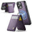 JEEHOOD For iPhone 14 Pro Leather Back Cover Compatible with MagSafe  J06 Phone Case with Card Bag RFID Blocking - Purple - 2