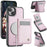 JEEHOOD For iPhone 14 Plus Leather Back Cover Compatible with MagSafe  J06 Phone Case with Card Bag RFID Blocking - Pink - 1