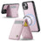 JEEHOOD For iPhone 14 Plus Leather Back Cover Compatible with MagSafe  J06 Phone Case with Card Bag RFID Blocking - Pink - 2