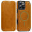For iPhone 16 Pro Max Leather Case Compatible with MagSafe RFID Blocking Card Holder Phone Cover - Brown - 1