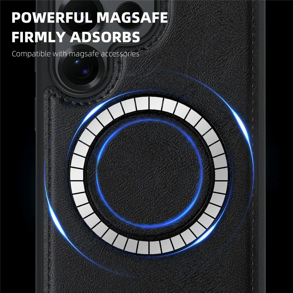 For Samsung Galaxy S25 Ultra Magnetic Case with Detachable Card Holder TPU + PU Leather Phone Back Cover - Brown - 5