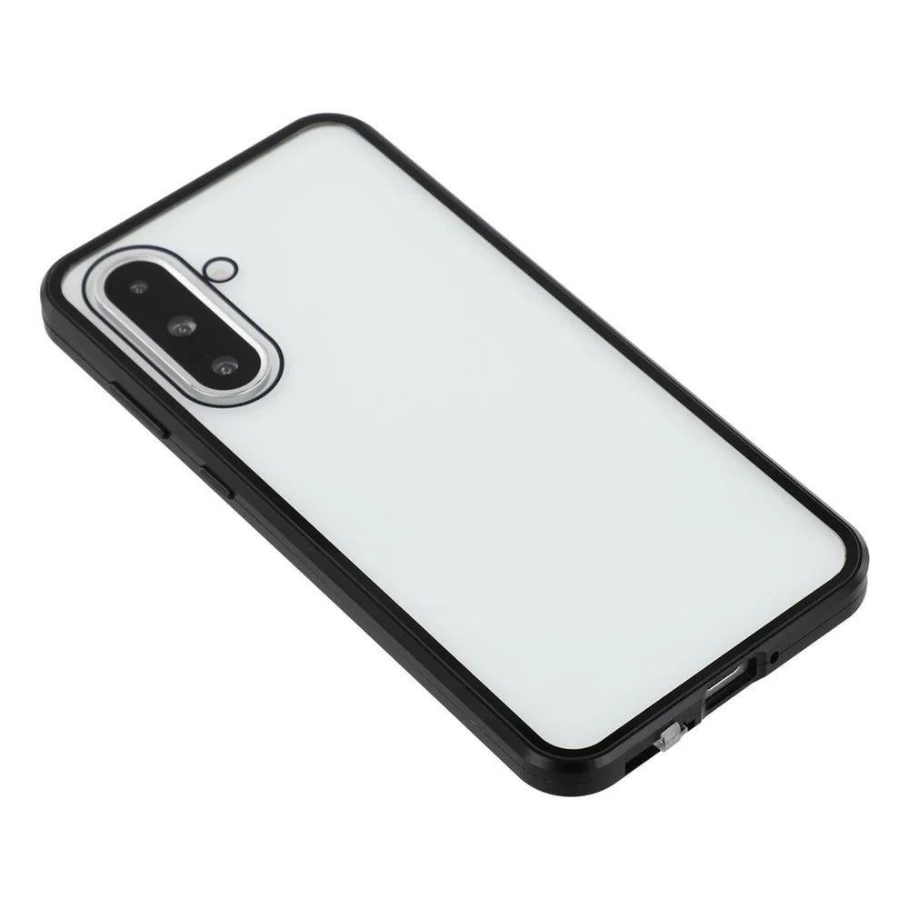 For Samsung Galaxy A56 5G Full Body Case Magnetic Tempered Glass Double-Sided Phone Case - Black - 5