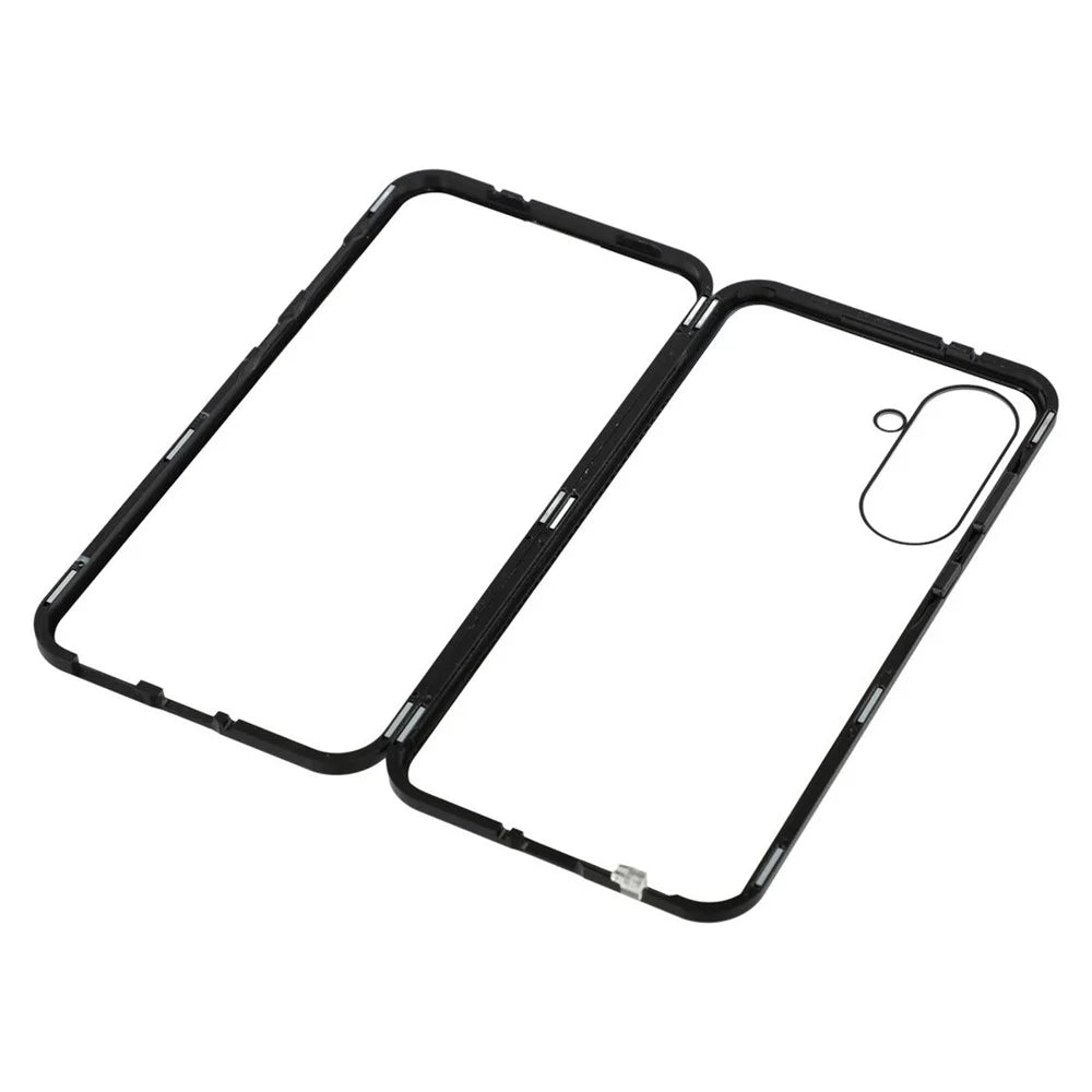 For Samsung Galaxy A56 5G Full Body Case Magnetic Tempered Glass Double-Sided Phone Case - Black - 7
