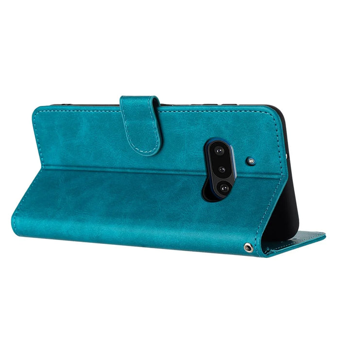 Leather Case for Nothing Phone (3a) Stand Wallet Phone Cover Calf Texture - Green - 4