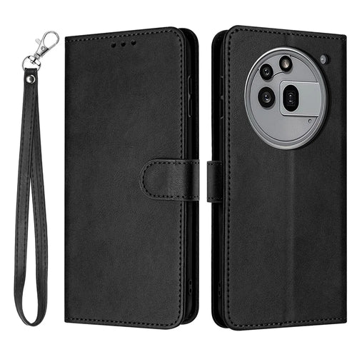 Leather Case for Nothing Phone (3a) Pro Stand Wallet Phone Cover Calf Texture - Black - 1