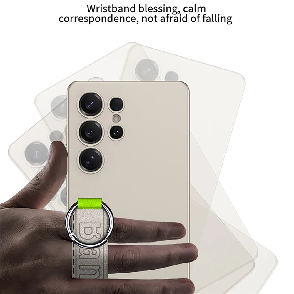 GKK For Samsung Galaxy S25 Ultra Case with Silicone Hand Band Hard PC Phone Back Cover - Black - 2