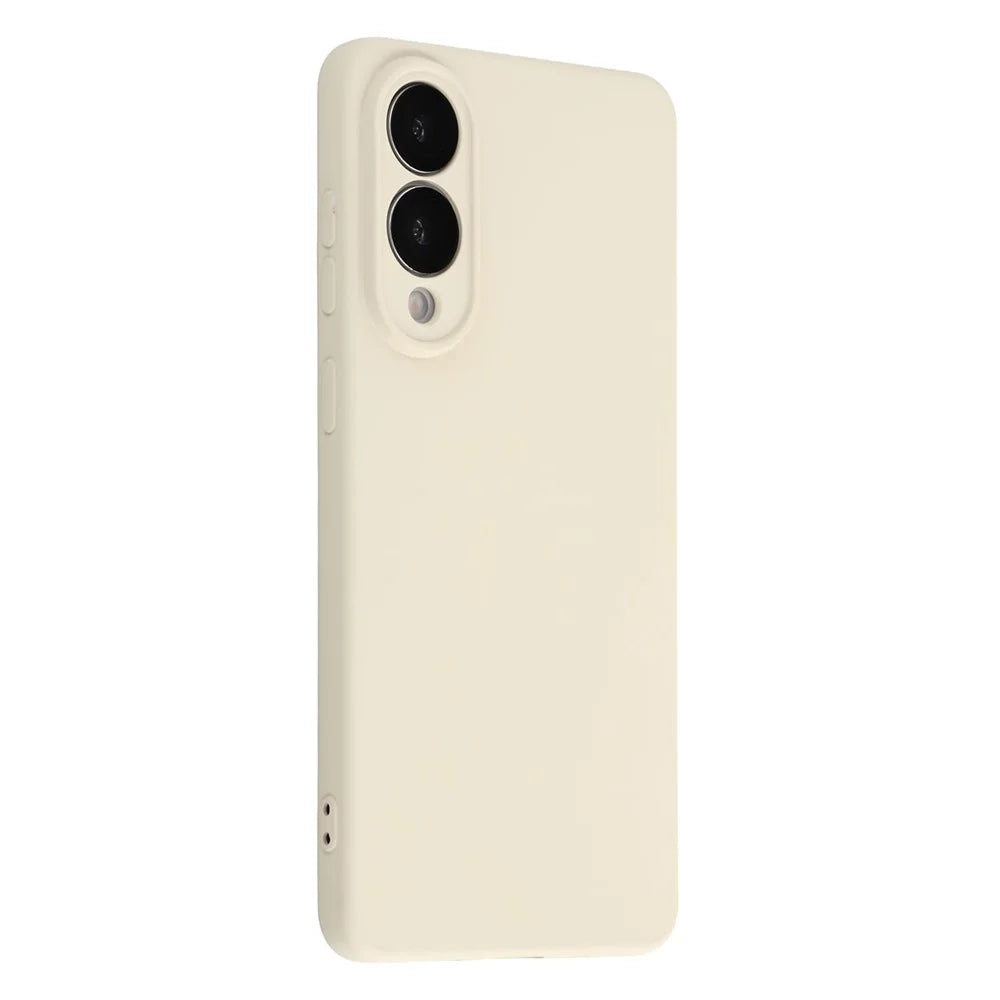For Samsung Galaxy S25 Edge Case TPU Back Soft Anti-Scratch Fiber Lining Phone Cover - White - 1